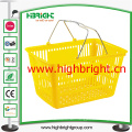 Orange Plastic Shopping Basket for Supermarket